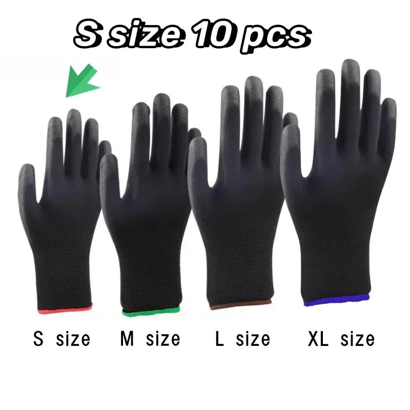 10 Pairs Durable Safety Gloves - Anti-Slip, Wear-Resistant!!!