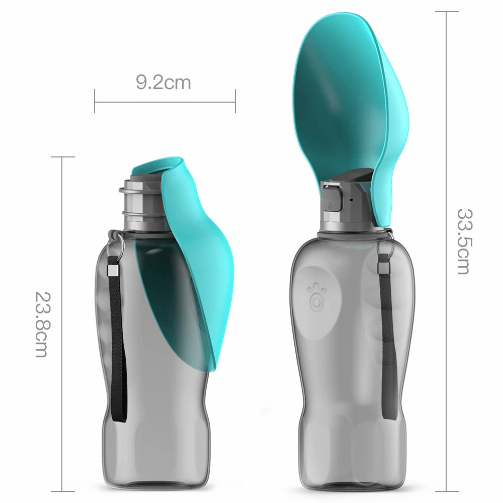 800ml Portable Dog Water Bottle Outdoor Travel Hiking Walking Foldable Drinking Bowl