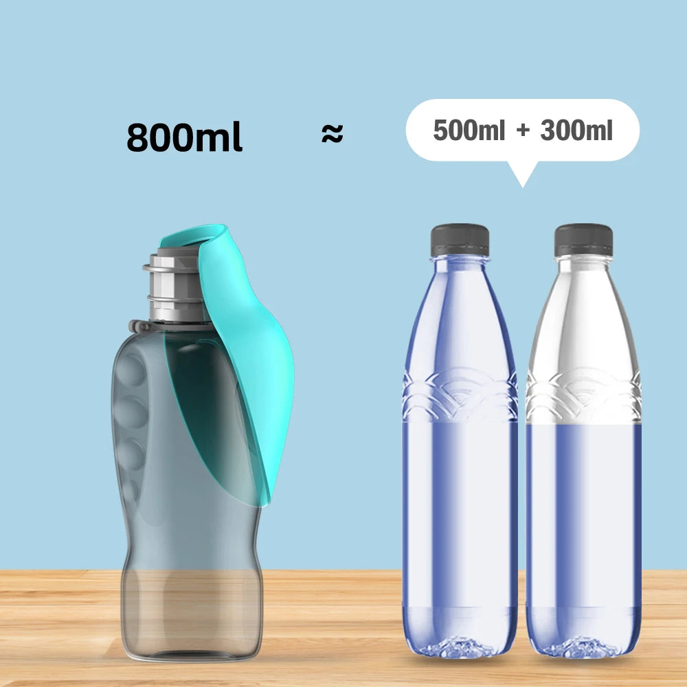 800ml Portable Dog Water Bottle Outdoor Travel Hiking Walking Foldable Drinking Bowl