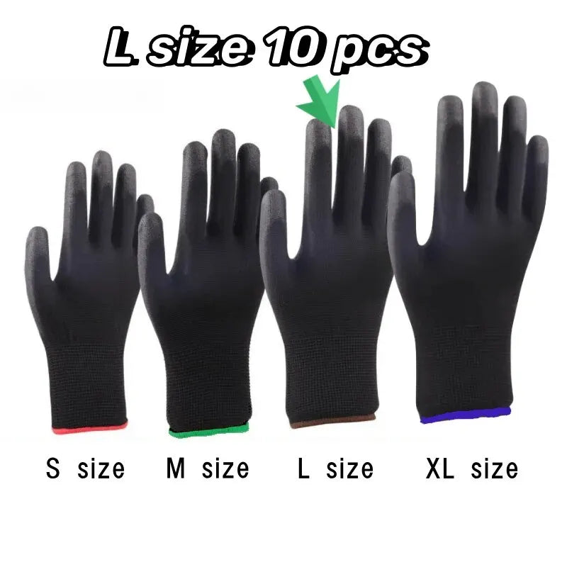 10 Pairs Durable Safety Gloves - Anti-Slip, Wear-Resistant!!!