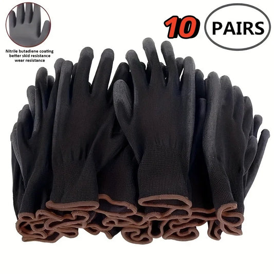 10 Pairs Durable Safety Gloves - Anti-Slip, Wear-Resistant!!!