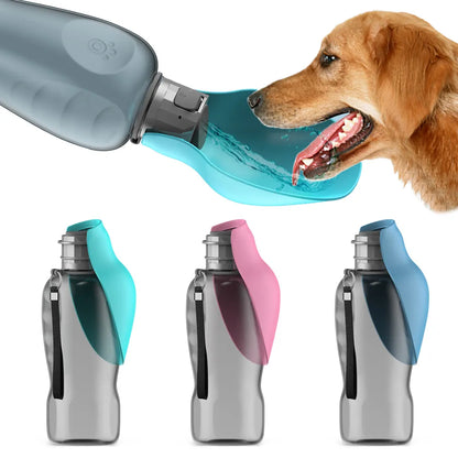 800ml Portable Dog Water Bottle  Outdoor Travel Hiking Walking Foldable Drinking Bowl